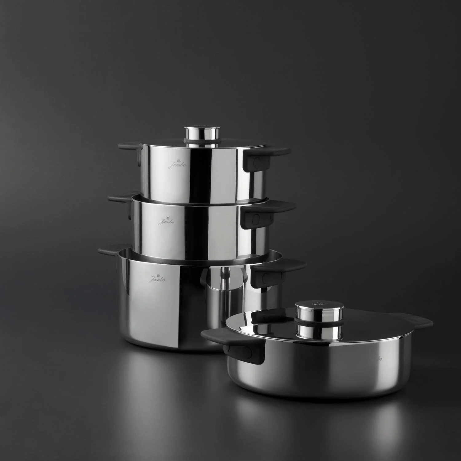 Jumbo Infinity 3-Ply 8-delige pannenset – Premium Tri-Ply roestvrijstaal
