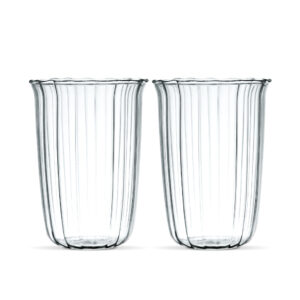 Stripe matcha borosilicaatglas | 2 stuks | 400 ml