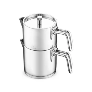 Jumbo Metalix Midi RVS inductie theepot – 18/10 Roestvrijstaal – 1,2 + 0,9 Liter