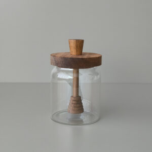 Honey hive acaciahouten honingpot met deksel en lepel