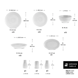 Karaca Forever Bone Artiste – 53-delige serviesset voor 12 personen