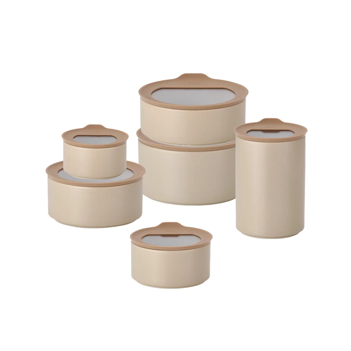 Neoflam FIKA One keramische bewaardozen set | 6-delig | Sand beige