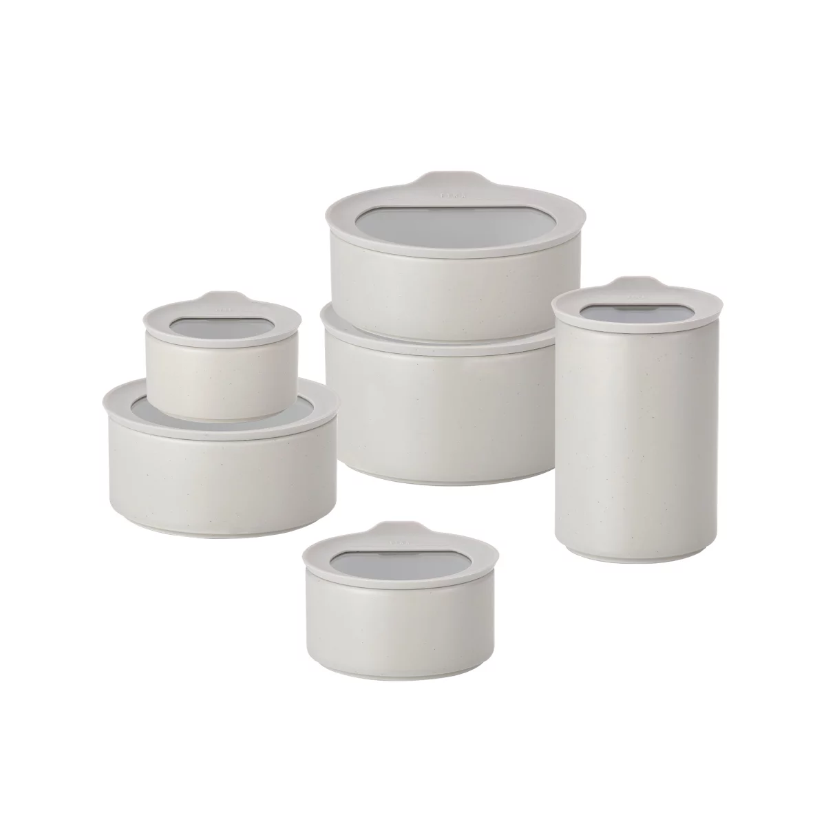 Neoflam FIKA One keramische bewaardozen set | 6-delig | Stone white
