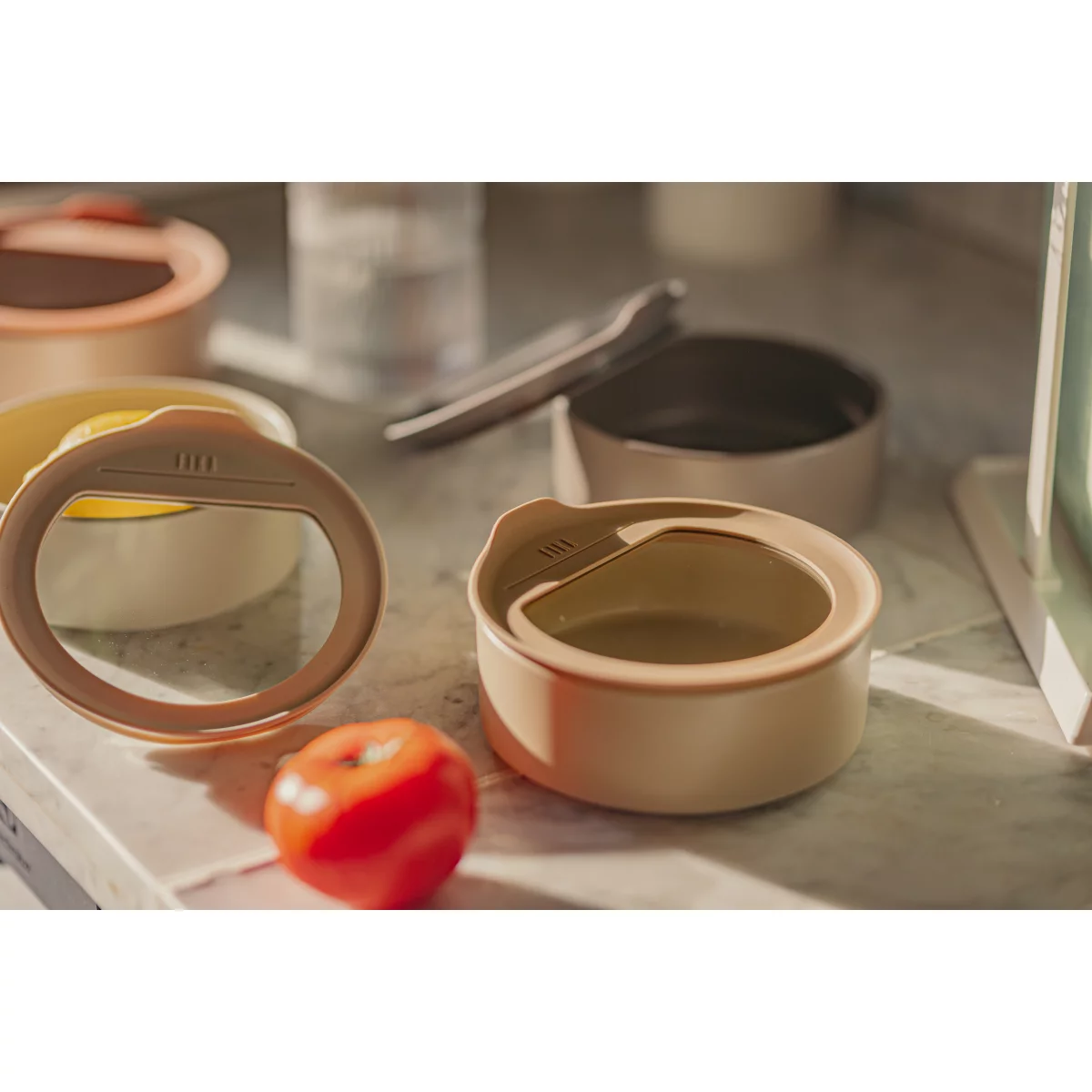 Neoflam FIKA One keramische bewaardozen set | 6-delig | Sand beige