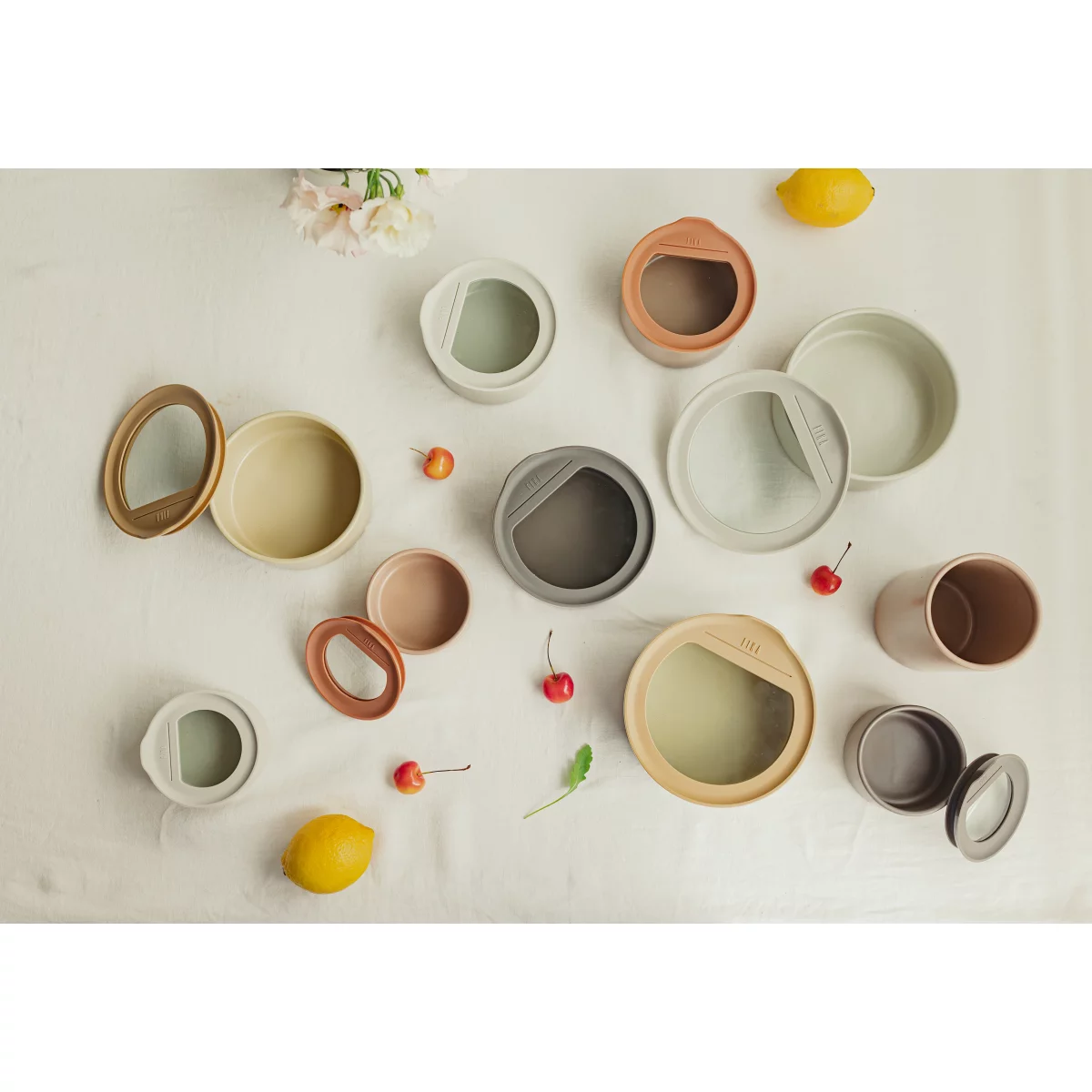 Neoflam FIKA One keramische bewaardozen set | 6-delig | Stone white