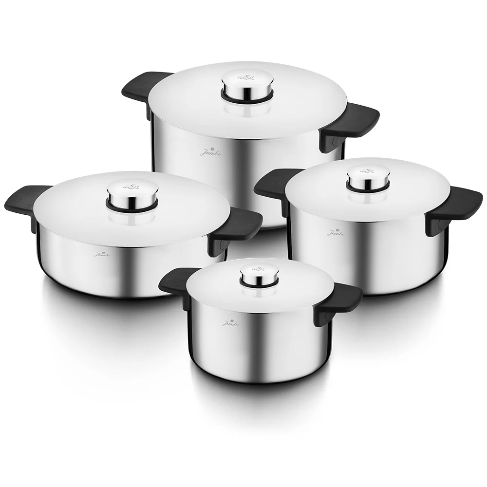 Jumbo Infinity 3-Ply 8-delige pannenset – Premium Tri-Ply roestvrijstaal