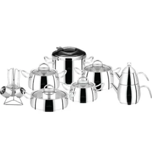 Karaca New Zeyna 17-delige roestvrijstalen pannen uitzetset