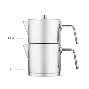 Jumbo Metalix Midi RVS inductie theepot – 18/10 Roestvrijstaal – 1,2 + 0,9 Liter