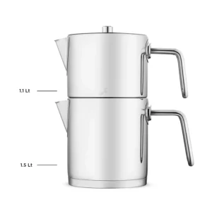 Jumbo Metalix RVS inductie theepot – 18/10 Roestvrijstaal – 1,5 + 1,1 Liter