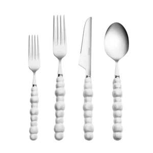 Karaca Pearl 24-delige bestekset voor 6 personen | Wit-zilver