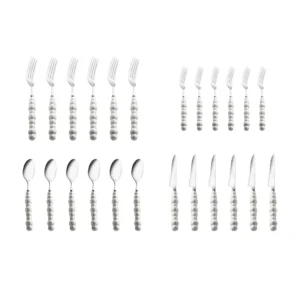 Karaca Pearl 24-delige bestekset voor 6 personen | Wit-zilver