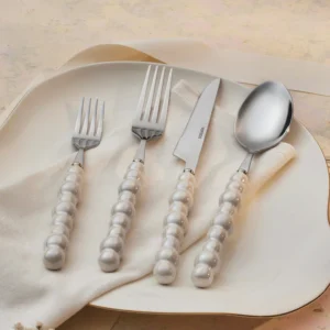 Karaca Pearl 24-delige bestekset voor 6 personen | Wit-zilver