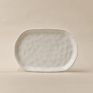 Pearly ovale serveerschaal 30 cm – Wit