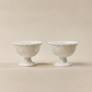 Pearly dessertschalen – 2 Stuks – Wit