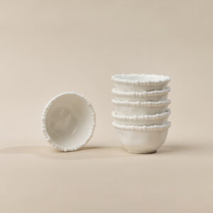 Pearly dipschalen set – 6 Stuks – Wit