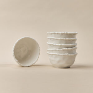 Pearly snackschalen set – 6 Stuks – Wit