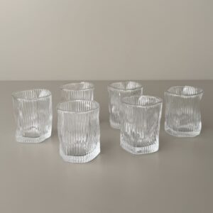 Diamond clear stripe mini glazen | 6 stuks | 60 ml