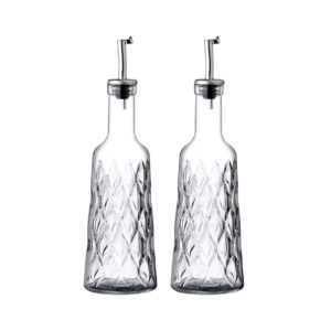 Pasabahce Leafy – Set van 2 glazen olie- en azijnflesjes 380 ml 