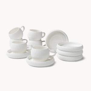 Chubby Lines koffiekopjes | Set voor 6 personen