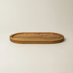 Cleo acacia houten serveerplank – ovaal serveerbord 26 × 14 cm