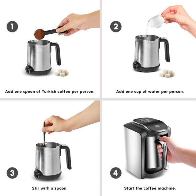 Karaca Hatır Neo Inox Turkse koffiemaker – 735W – 300 ml – Inox - Afbeelding 7