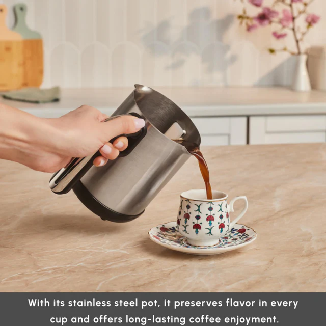 Karaca Hatır Neo Inox Turkse koffiemaker – 735W – 300 ml – Inox - Afbeelding 5