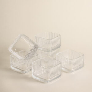 Kare Ripple glazen schaaltjes – Set van 6 stuks