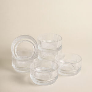 Ripple schaal met voet klein | 6 stuks | 9 cm