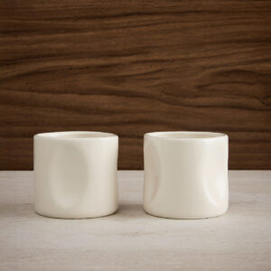 Alure koffiemokken set van 2 – 250 ml – Keramiek – Crème glans