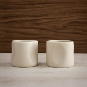 Alure koffiemokken set van 2 – 250 ml – Keramiek – Crème mat