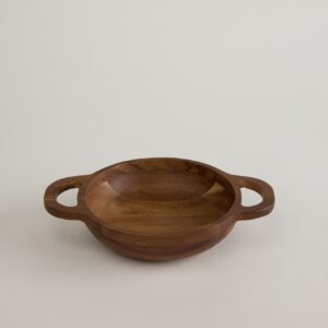 Acacia Houten serveerschaal Ø15 cm – Met handgrepen