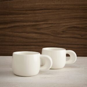 Intenso koffiemokken set van 2 – 250 ml – Keramiek – Crème Glans