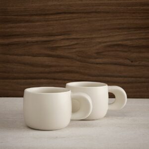 Intenso koffiemokken set van 2 – 250 ml – Keramiek – Crème mat