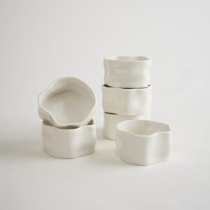 Nordic snackschalen organisch | Set van 6 stuks | 9,5 cm | Wit